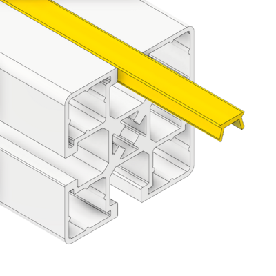 61-030-2 MODULAR SOLUTIONS PVC COVER PROFILE<br>SHALLOW, YELLOW, 2M